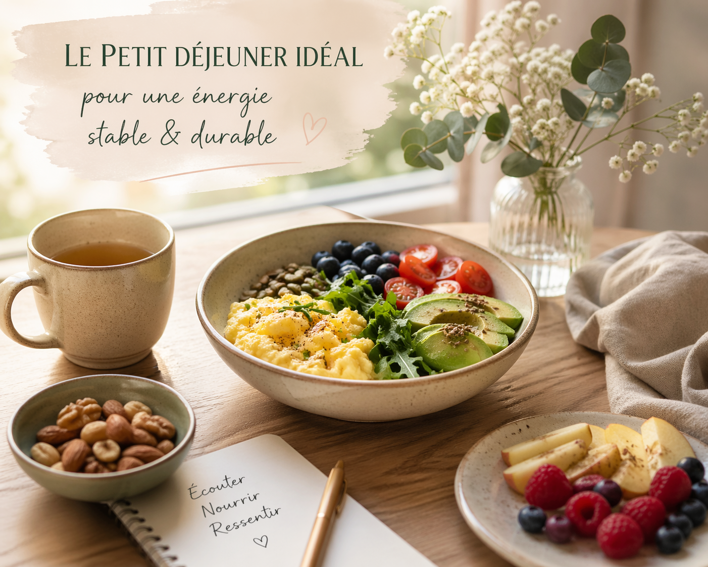🌿 Le petit déjeuner idéal : 5 idées simples pour retrouver une énergie stable